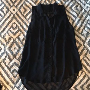 Sheer Sleeveless Blouse